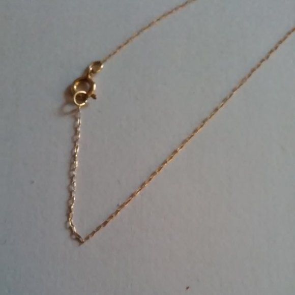 Tiny Gold Heart Necklace Hangs 8" Heart is 3/8" - Picture 3 of 3